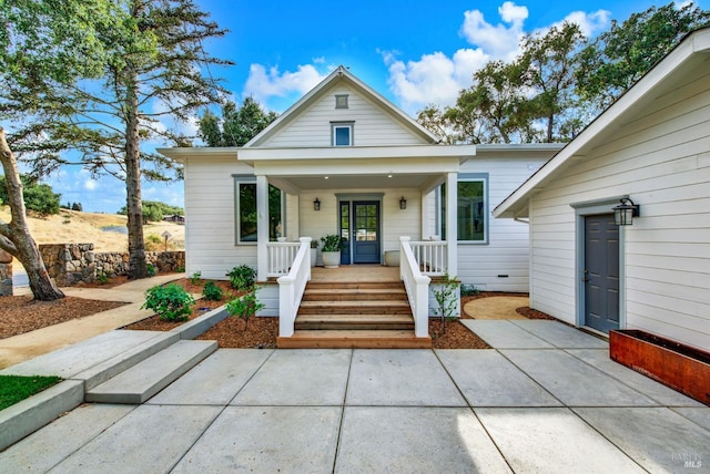 view of front of home with covered porch