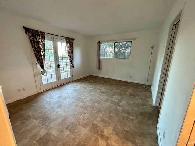 spare room with french doors