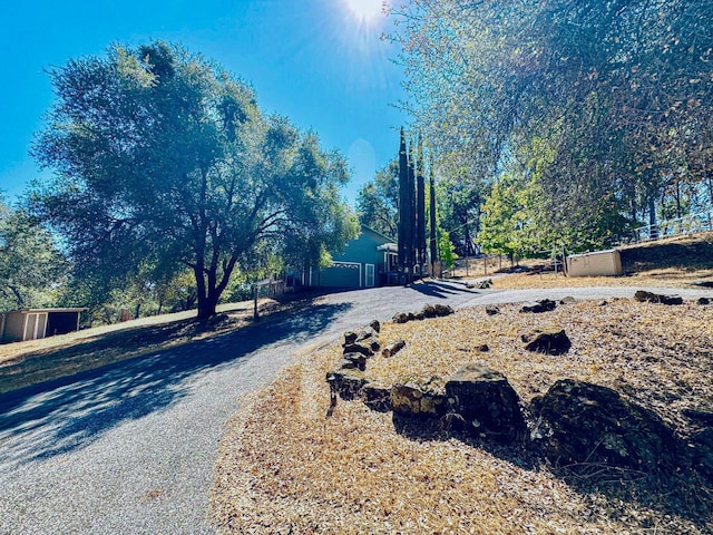 view of road featuring driveway