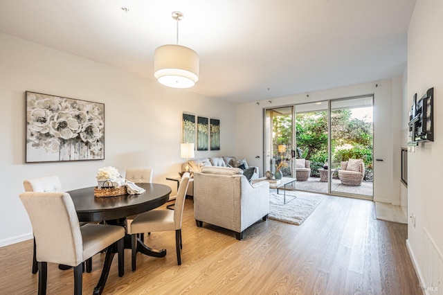 living room featuring light wood-type flooring