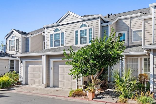 view of property with a garage