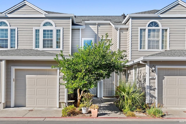 view of front of property featuring a garage