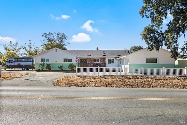 view of single story home