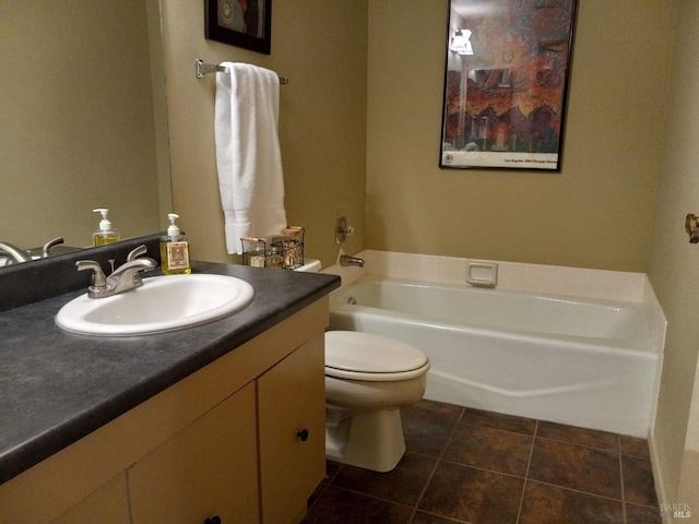 6472 Stone Bridge Rd, Santa Rosa, CA 95409 - full bath with a garden tub, vanity, toilet, and tile patterned floors
