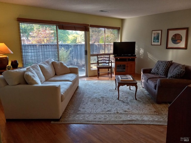 living room featuring wood finished floors