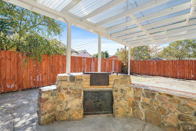 view of patio featuring area for grilling