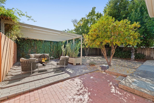 view of patio with outdoor lounge area