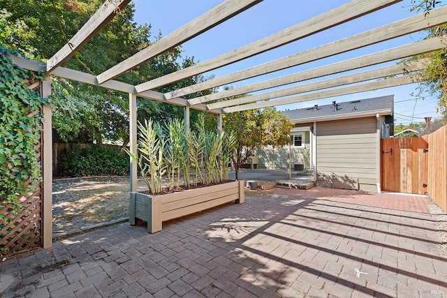 view of patio with a pergola