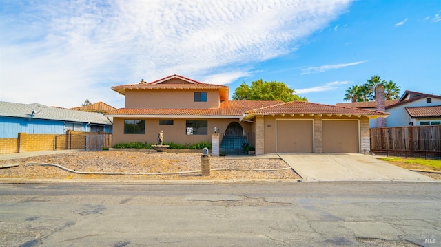 view of front facade featuring a garage