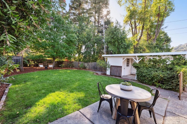 view of yard featuring a patio