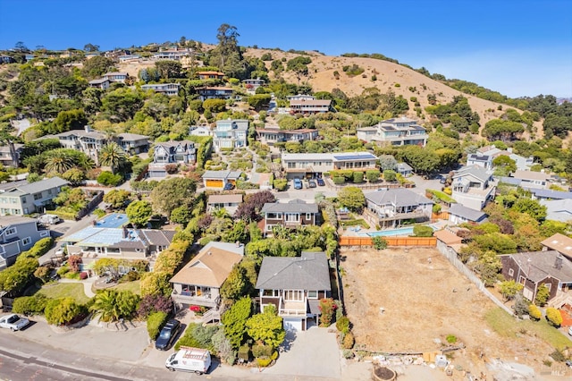 bird's eye view with a mountain view