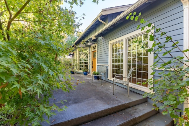 view of home's exterior with a patio area