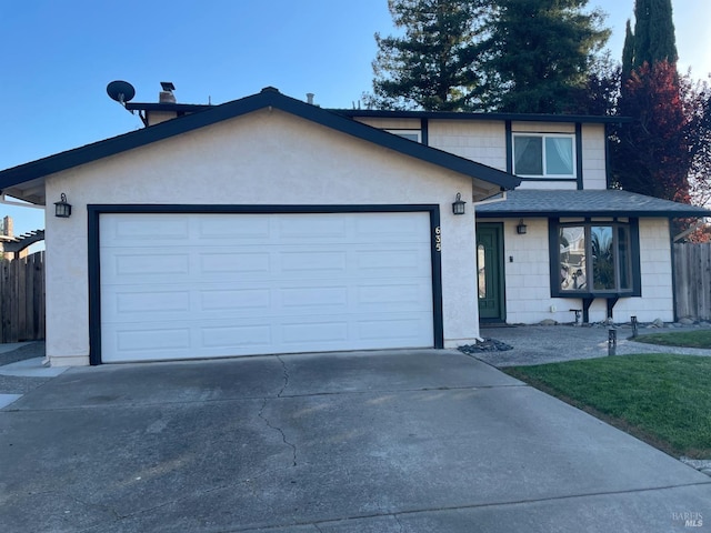 view of front of home featuring a garage