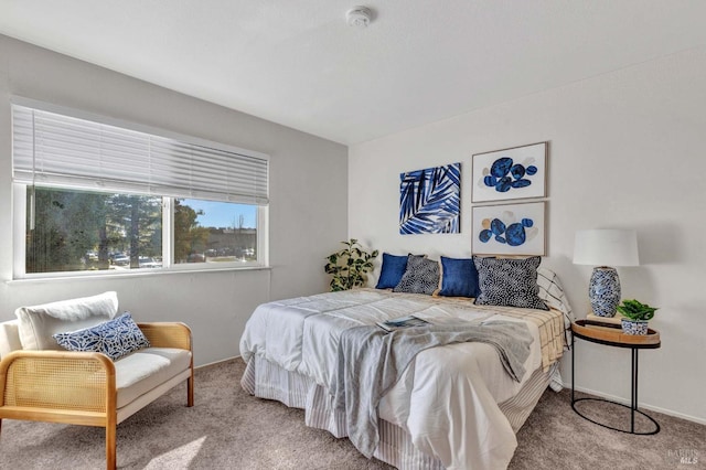 bedroom with baseboards and carpet flooring