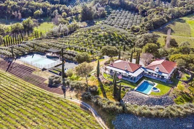 drone / aerial view featuring a rural view