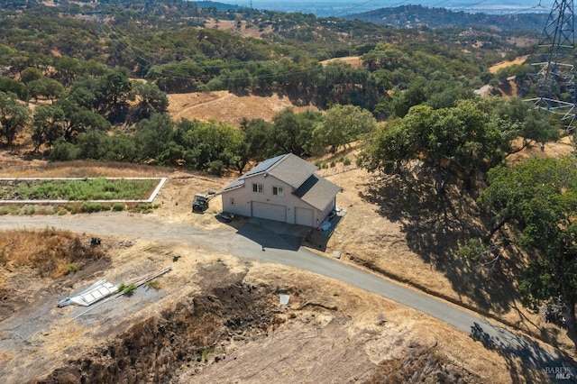 bird's eye view with a mountain view