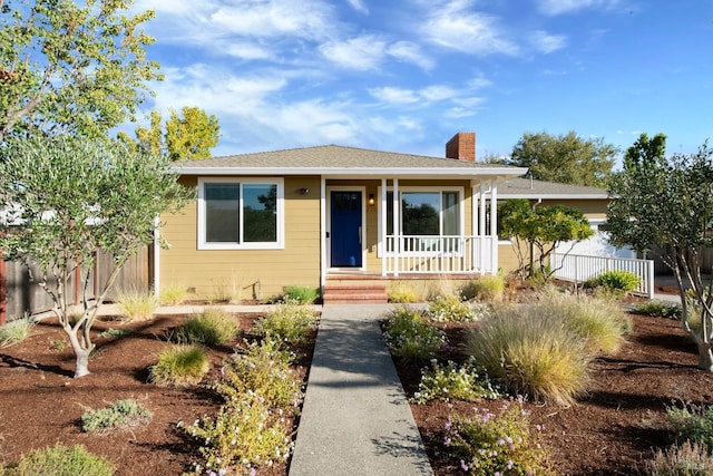 view of front of home with covered porch