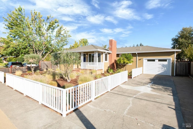 view of front of home with a garage