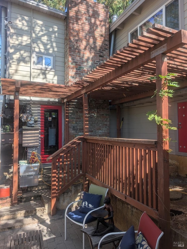 exterior space featuring a pergola