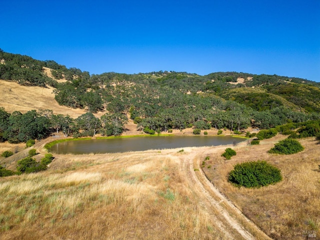 mountain view featuring a water view