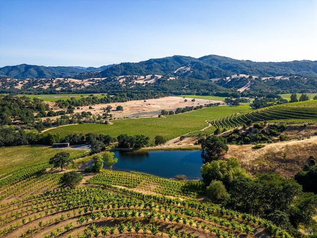 mountain view featuring a water view and a rural view