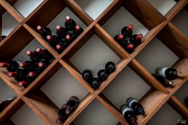 view of wine cellar