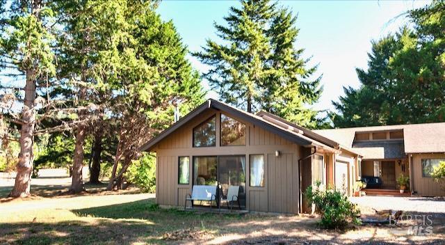 exterior space featuring a garage