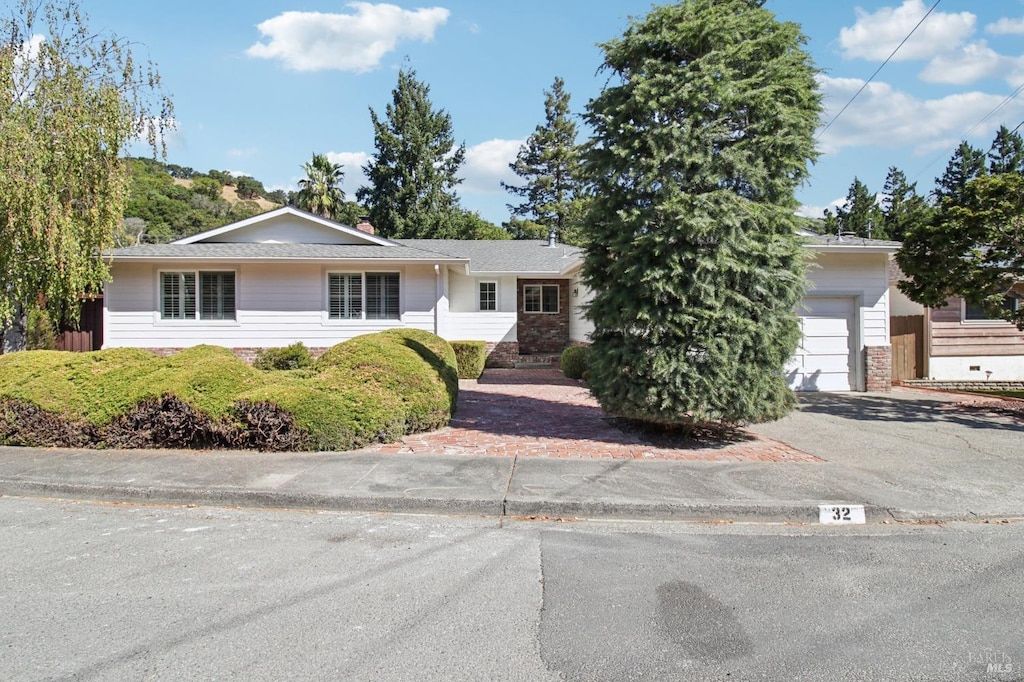 view of front of home with a garage