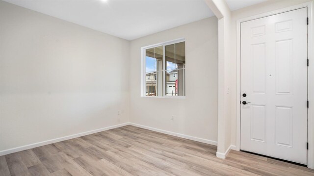 foyer entrance featuring light wood-type flooring