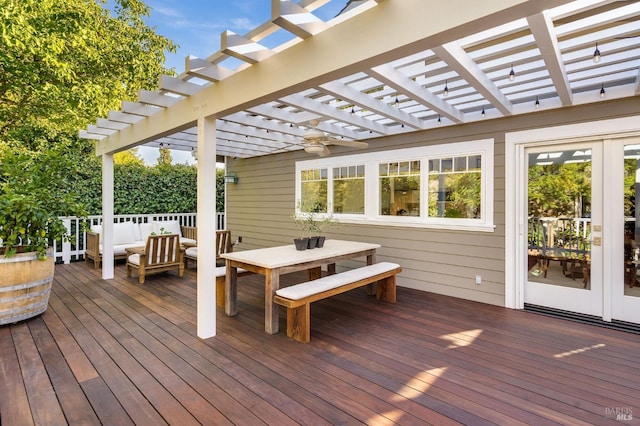 deck featuring a pergola