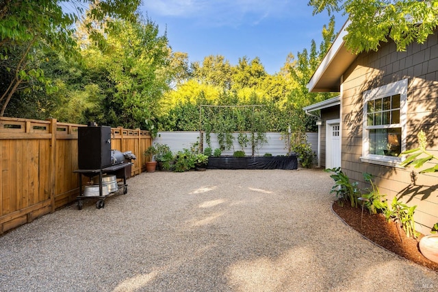 view of yard with a patio area