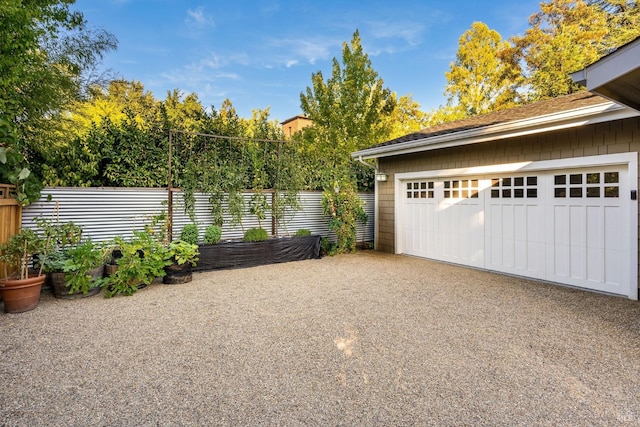 view of garage