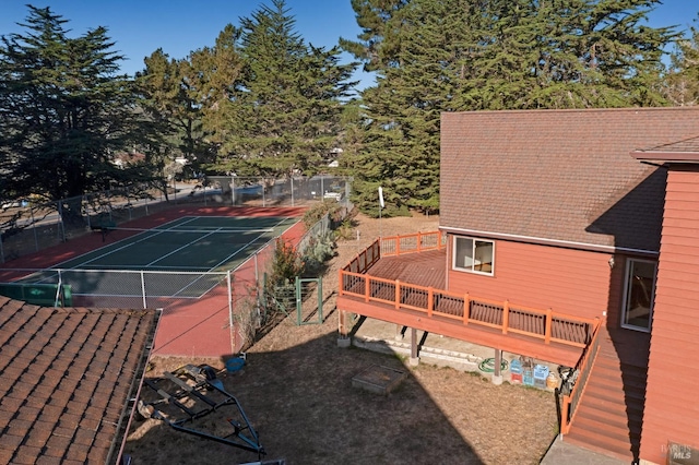 3925 Bay Hill Rd, Bodega Bay, CA 94923 - view of sport court featuring fence and a deck