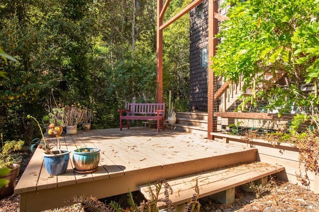 view of wooden deck