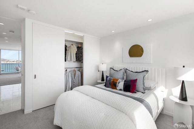 1000 N Point St Unit 807, San Francisco, CA 94109 - bedroom with recessed lighting, carpet, and access to exterior