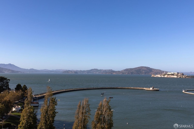 property view of water featuring a mountain view