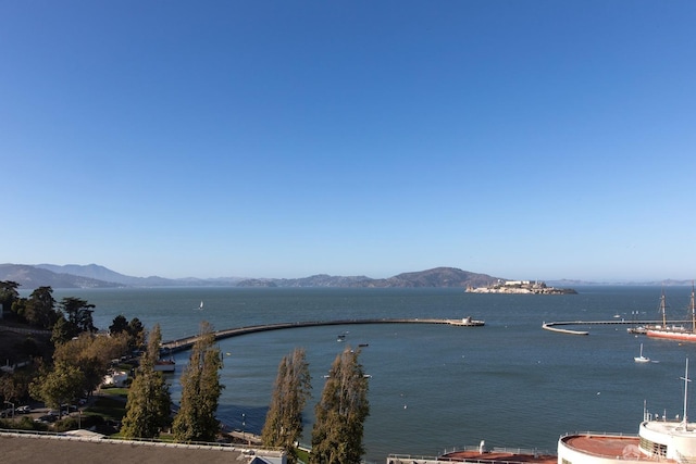 view of water feature with a mountain view