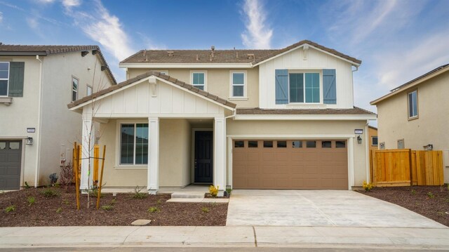 view of front of property featuring a garage