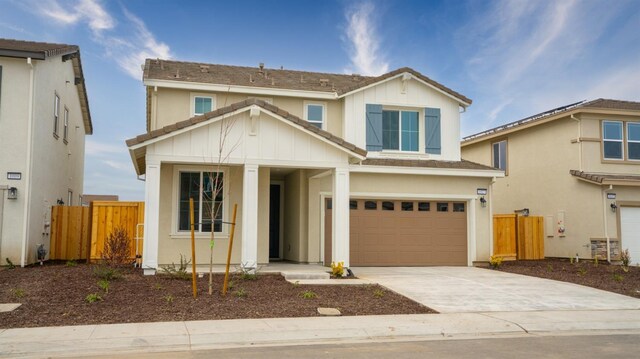 view of front of home with a garage