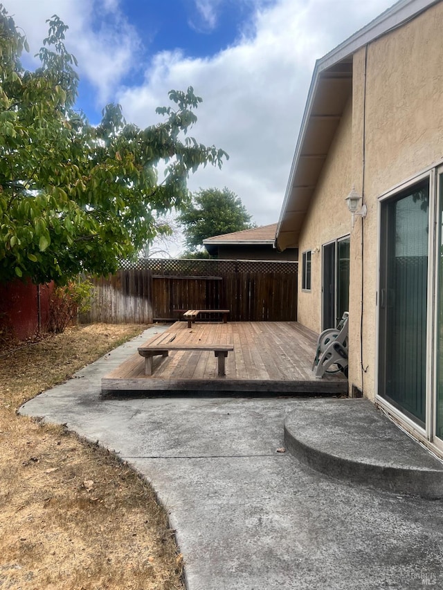 view of patio featuring a deck