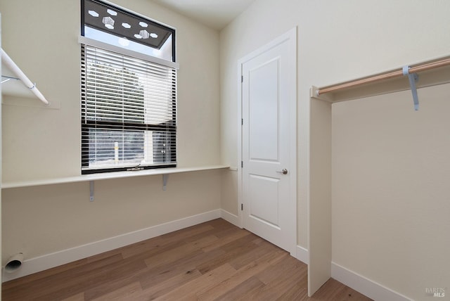 spacious closet with wood-type flooring