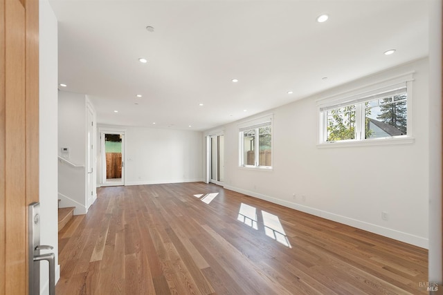 empty room featuring light wood-type flooring