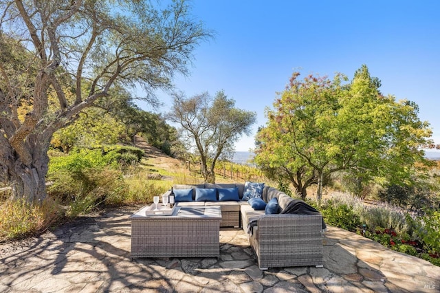 view of patio / terrace featuring an outdoor hangout area