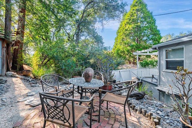 view of patio / terrace with fence