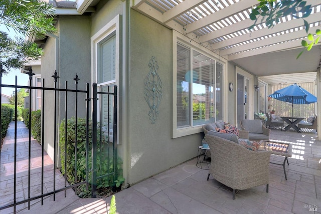 view of patio with a pergola