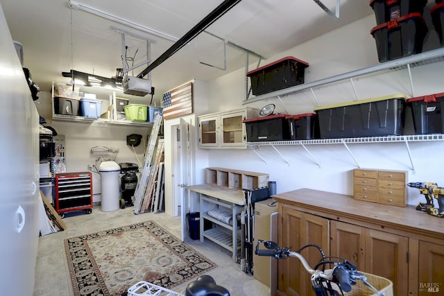 kitchen with brown cabinetry, wooden counters, and unfinished concrete flooring