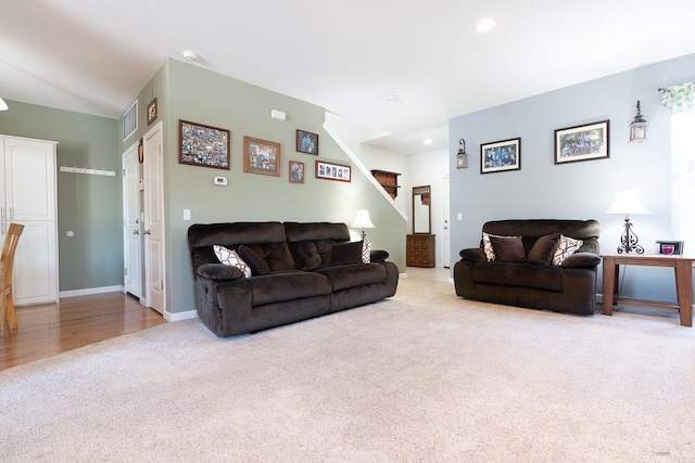 living room featuring wood-type flooring