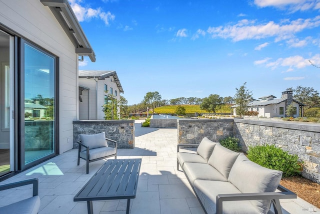 view of patio / terrace featuring an outdoor living space