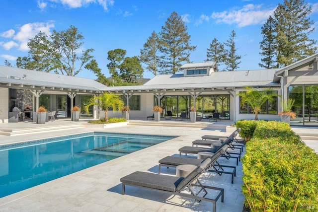 view of pool with a gazebo and a patio