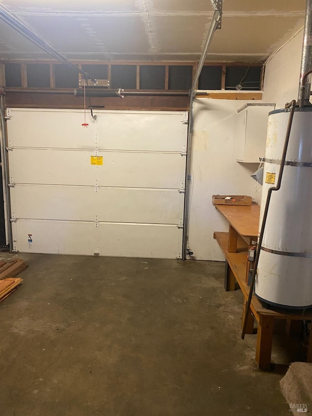 garage with water heater